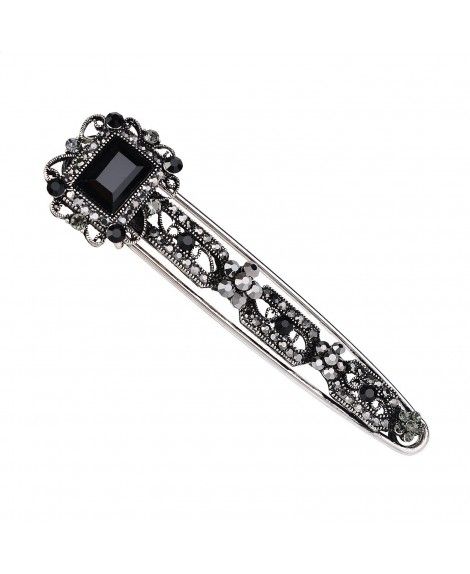 OBONNIE Retro Black Square Crystal Large Safety Pin Brooch Cardigan Hat ...