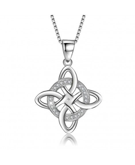 JUFU 925 Sterling Silver Good Luck Polished Celtic Knot Cross Pendant ...