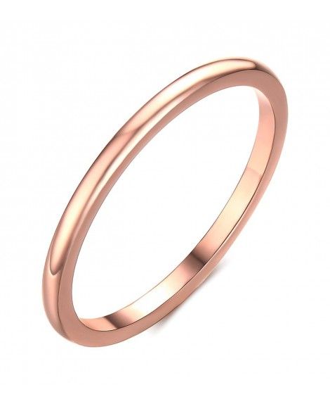 Stainless Steel Plain Band Ring for Women,1.5mm Width Rose Gold Size 6 ...