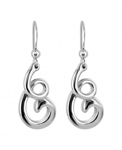 Gem Avenue 925 Sterling Silver Curl Design French Hook Drop Earrings ...