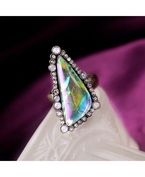 Vintage Crystal Irregular Ring Jewelry for Women Girls,Size 7: Jewelry
