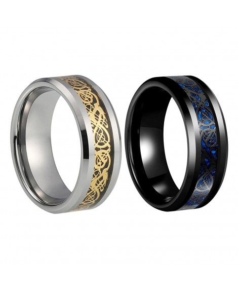SEXBAY DRAGON Tungsten Carbide Ring For Mens Women Wedding Band Comfort ...