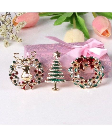 Jewelry Christmas Brooch Pins set Holiday Brooch Christmas Tree Snowman ...
