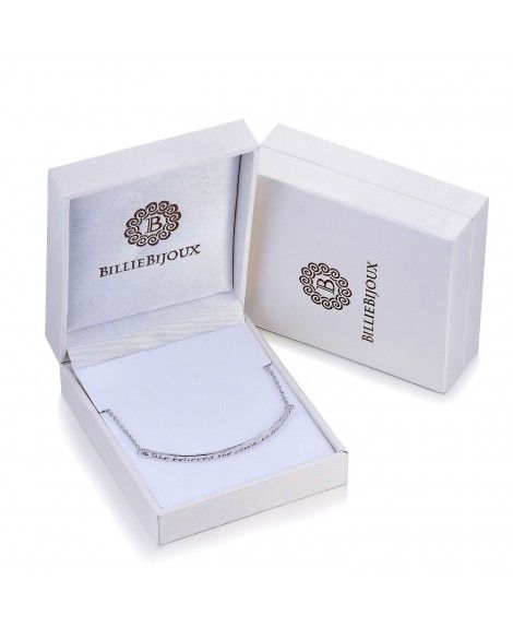 925 Sterling Silver Women Engraved Inspirational Adjustable Bracelet Friendship Sister "She Believed She Could So She Did