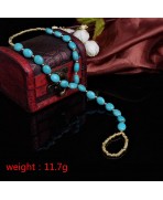Sandal Beach Turquoise Barefoot Sandal Foot Jewelry Chain Ankle Bracelet for Women - CE18CTTKHSI