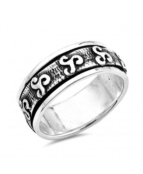Celtic Swirl Spinner Wedding Ring New .925 Sterling Silver Band Sizes 5 ...
